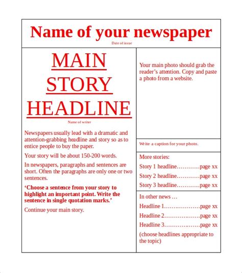 News Report Template (4) | PROFESSIONAL TEMPLATES | Newspaper template, Newspaper template word ...