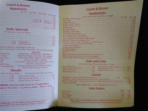 Menu at Randy's Restaurant, Welcome