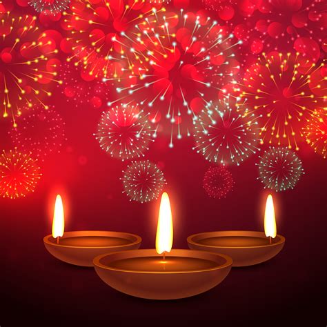 beautiful diwali festival background with fireworks and diya pla - Téléchargez de l'art, des ...