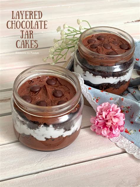 Chocolate Cake in a Jar - Ribbons to Pastas