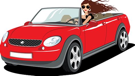 Woman Driving A New Car Stock Illustration - Download Image Now - iStock