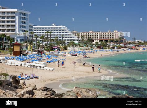 Cyprus, Greek, Protaras, hotels on the beach Stock Photo - Alamy