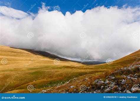 Autumn Mountains. Low Clouds in the Mountains. Big White Cloud Stock Photo - Image of dramatic ...