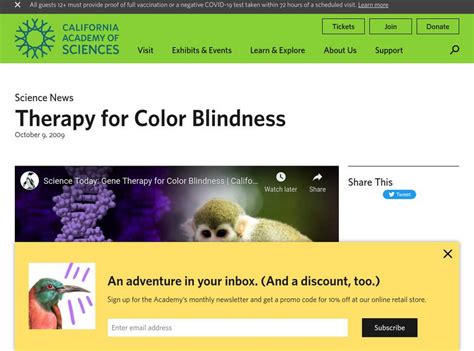 California Academy of Sciences: Gene Therapy for Color Blindness Instructional Video for 3rd ...