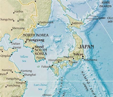 Geographical Maps of Korea and Japan