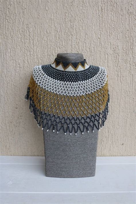 African wedding necklace, Zulu necklace, Beaded shawl necklace, African jewelry, Masai necklace ...