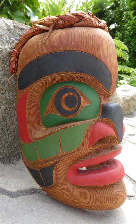 Native American Mask Northwest Coast ⋆ Copper Shield Tribal Art