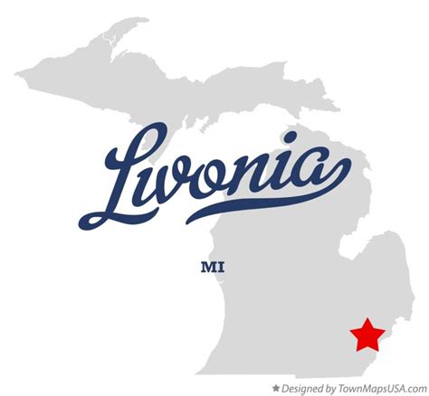 Map of Livonia, MI, Michigan