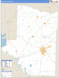 Hempstead County, AR Wall Map Basic Style by MarketMAPS