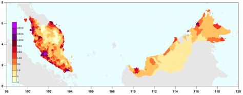 Malaysia Population Density Map