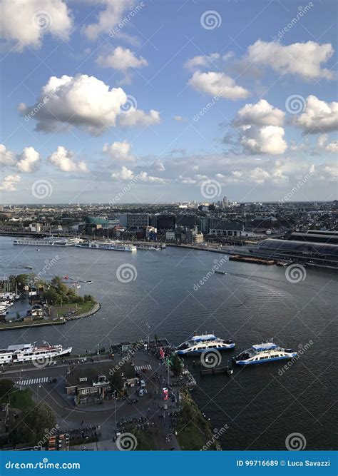 Amsterdam View from Adam Tower Editorial Stock Image - Image of tower, boats: 99716689