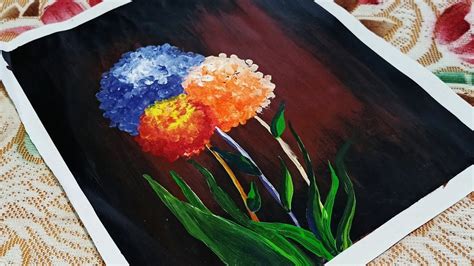 Flowers painting tutorial with cotton bud || #Quarantine days - YouTube