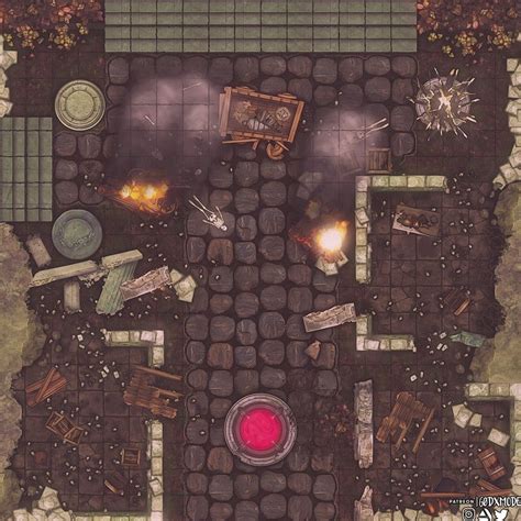 20 x 20 Ruined City/Town Battlemap : Roll20 | Pathfinder maps, Ruined ...