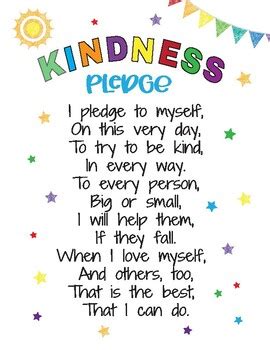 The Pledge of Kindness, Back to School, Pink Shirt Day by Quinn Graungaard