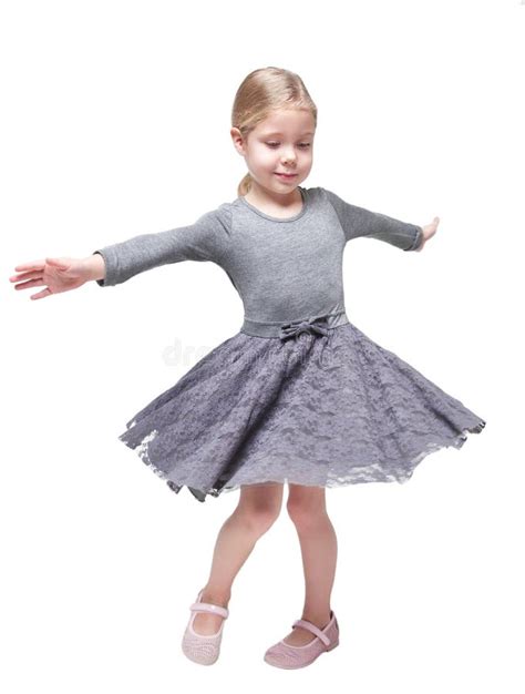 Beautiful Little Girl Spinning Around Isolated Stock Image - Image of caucasian, dance: 50392035