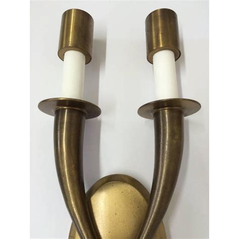 Brass Art Deco Wall Sconces - a Pair | Chairish