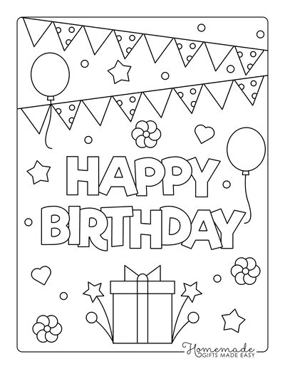 Top 75 best happy birthday coloring pages , 100% free printables ...