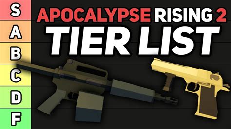 Apocalypse Rising 2 *NEW* Weapons TIER LIST! (Roblox) - YouTube