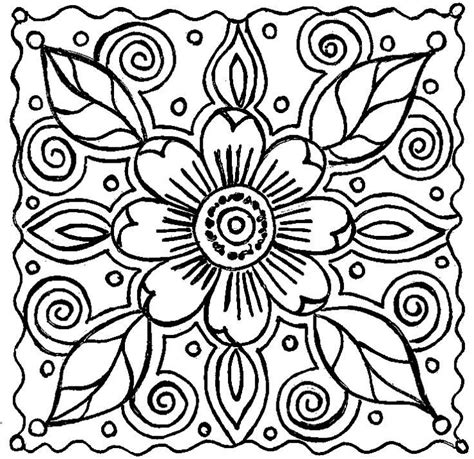 Free Coloring Pages For Adults Abstract Flowers | Bordado mexicano ...