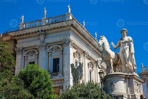 Statues of the Dioscuri at the Campidoglio on Capitoline Hill 26373158 Stock Photo at Vecteezy