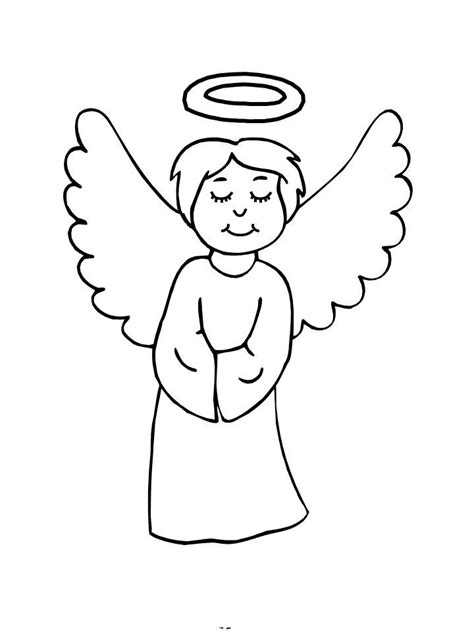 Christmas Angel Closing Eyes Coloring Pages For Kids #FB : Printable Christmas Angels Coloring ...