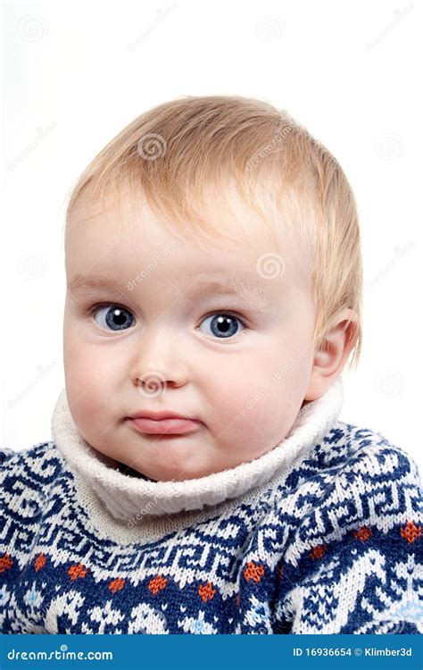 Confused baby stock photo. Image of male, pensive, blond - 16936654