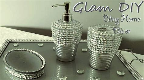 Dollar Tree Bling Glam Bathroom Accessories Glam Home Decor Ideas - YouTube