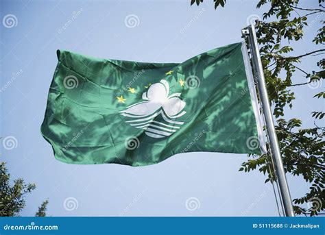 Flag of Macau China Outdoors Stock Photo - Image of flag, china: 51115688