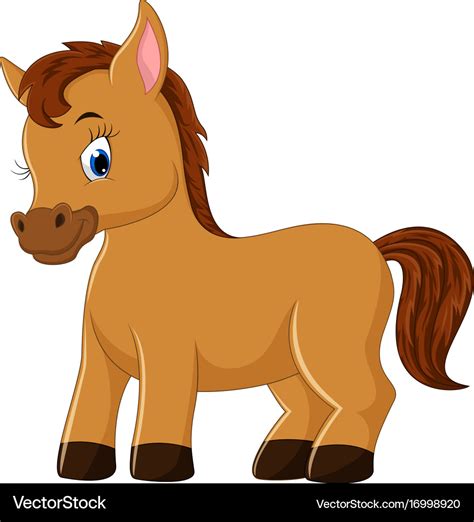 Cute horse cartoon Royalty Free Vector Image - VectorStock