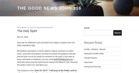 The Holy Spirit – the good news john 316