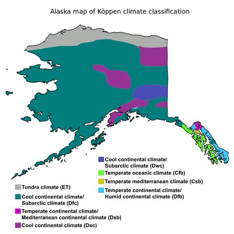 Alaska climate zones, by Ali Zifan #map #alaska #climate | Subarctic ...