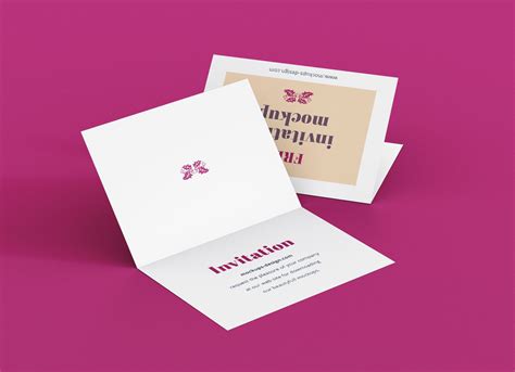 752+ Folded Invitation Mockup Free Branding Mockups File