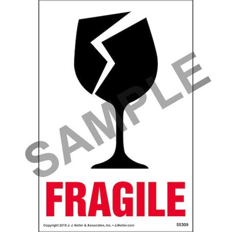 Fragile Shipping Label with Icon