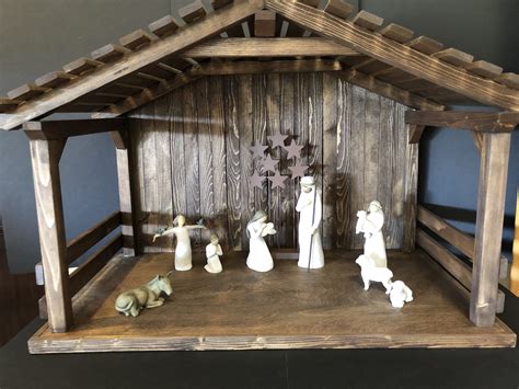 RESERVED for Jim Kruse 36in.wide 24in.tall 20in.deep Walnut - Etsy | Nativity stable, Christmas ...