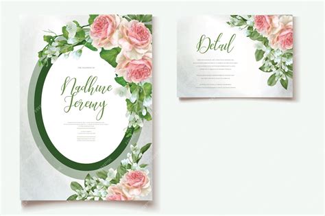 Premium Vector | Watercolor floral invitation