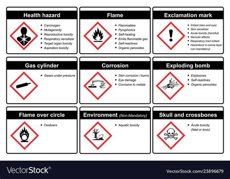 Globally harmonized system classification Vector Image