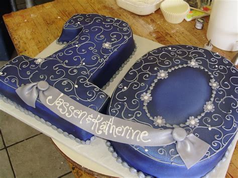 10th anniversary cake | Fondant covered cutout cake in sapph… | Flickr