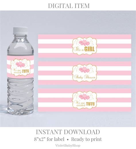 Water Bottle label Template Printable Baby Shower Mineral Water bottle Label Wa… | Baby shower ...