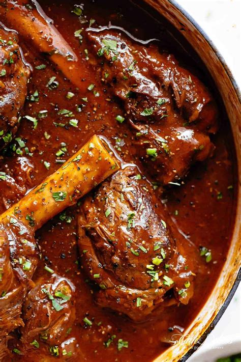 Tender, fall off the bone Lamb Shanks braised in a luxuriously delicious red wine gravy is your ...