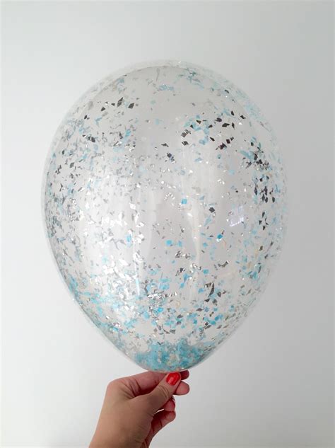 Blue Confetti Balloons Set of 3 confetti filled balloons