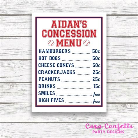 Concession Stand Menu Template | Best Template Ideas