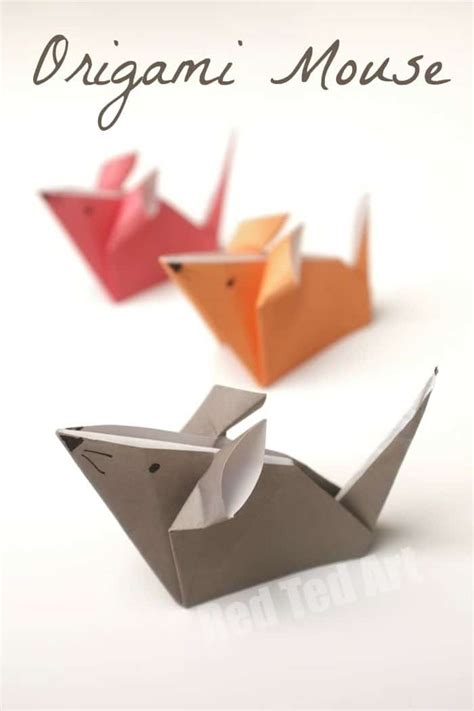 Super Cute Origami Mouse How To - Red Ted Art's Blog