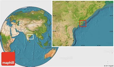 Satellite Location Map of Yanam