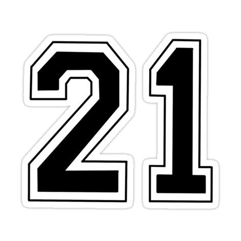 "sport number 21" Sticker for Sale by Maelyn-Couch | Sports numbers ...