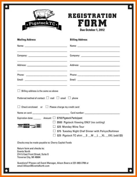 Participant Registration Form Template - SampleTemplatess ...