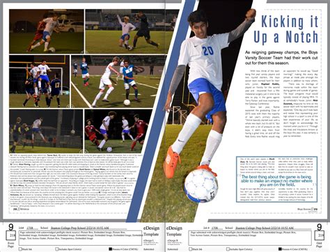 Varsity Soccer Page. #yearbook #layout #design #yearbooktheme #sportspage… | Yearbook Ideas ...