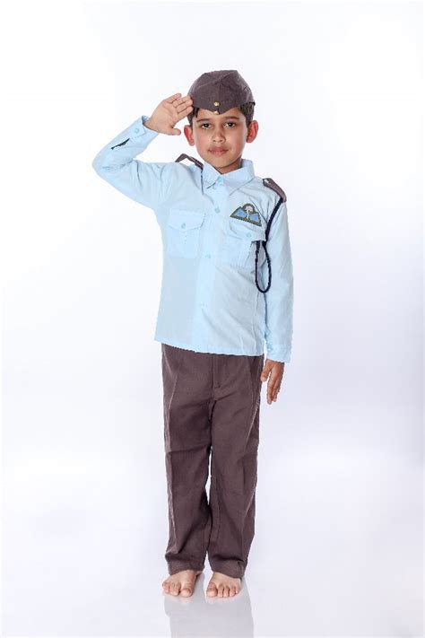 Cotton Light Blue-Coffee Indian Pilot Uniform Fancy Dress Costume at Rs 599 in Greater Noida