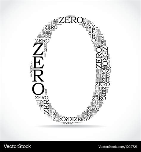 Zero sign created from text Royalty Free Vector Image