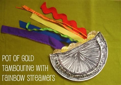 Sew Homegrown: DIY Kid's Craft: Pot of Gold Tambourine with Rainbow Streamers