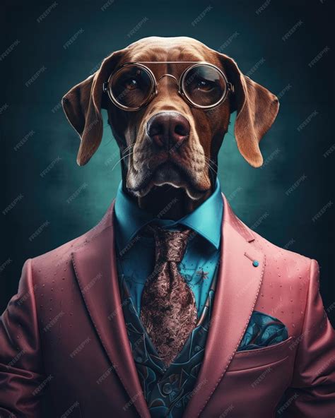 Premium Photo | 3d dog with a human body looking serious wearing a suit with a dramatic studio ...